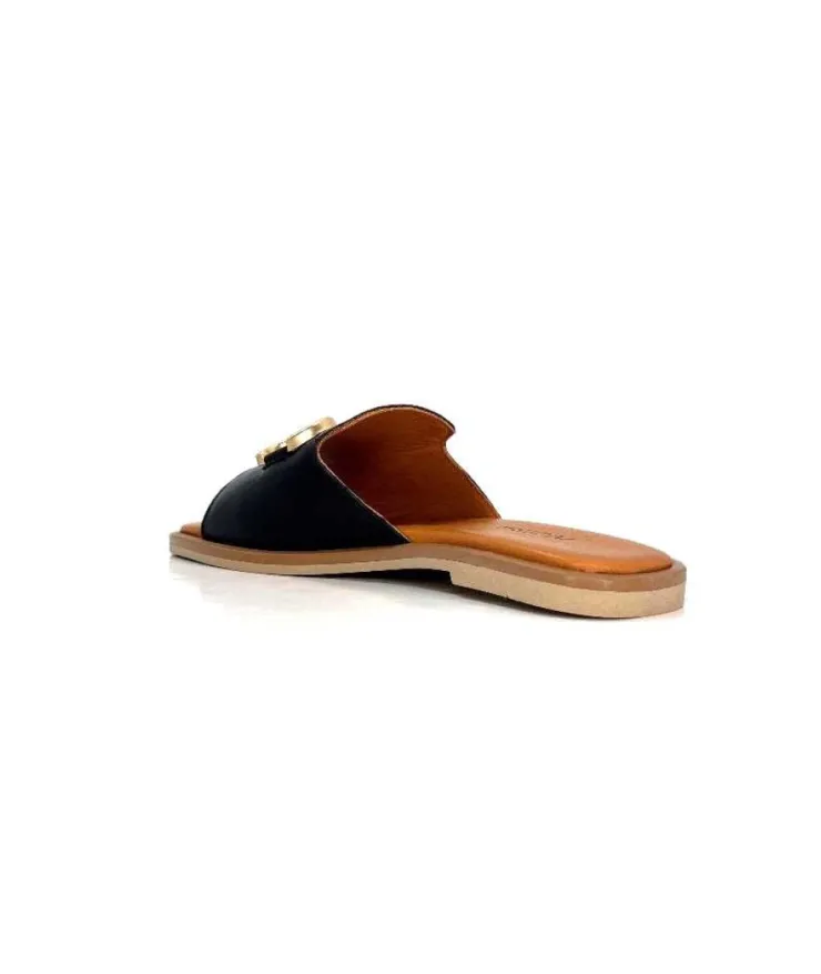 gloria Ivoire Tml 27 Cuir Noir*Femme Mules