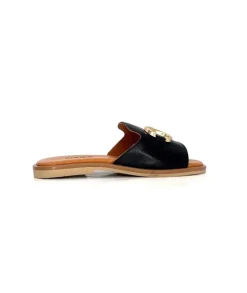 gloria Ivoire Tml 27 Cuir Noir*Femme Mules