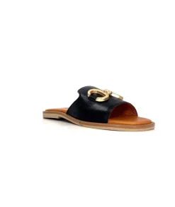 gloria Ivoire Tml 27 Cuir Noir*Femme Mules