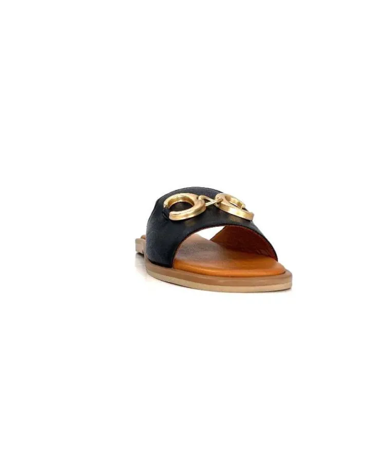 gloria Ivoire Tml 27 Cuir Noir*Femme Mules