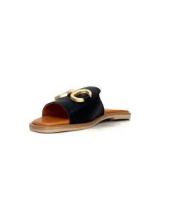 gloria Ivoire Tml 27 Cuir Noir*Femme Mules