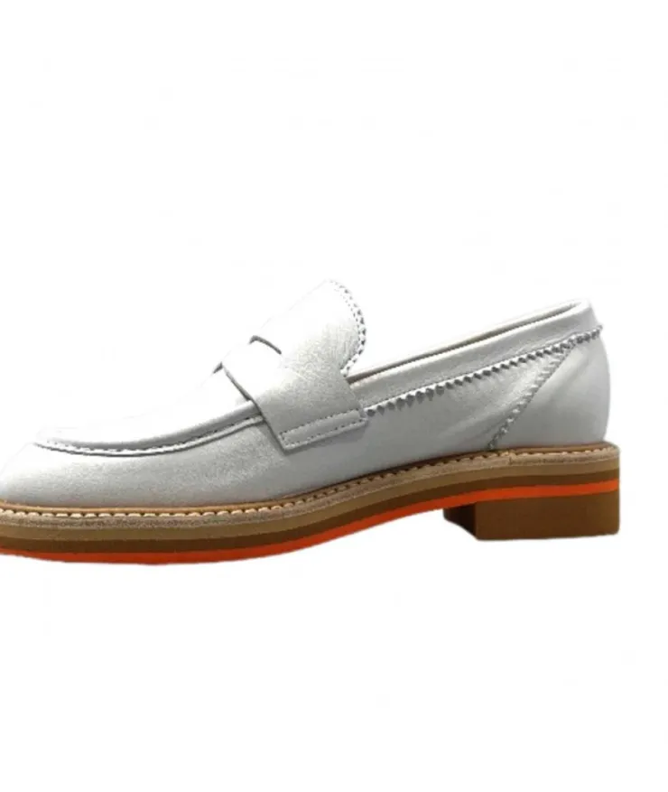 JHay 9102 Cuir Bianco*Femme Mocassins