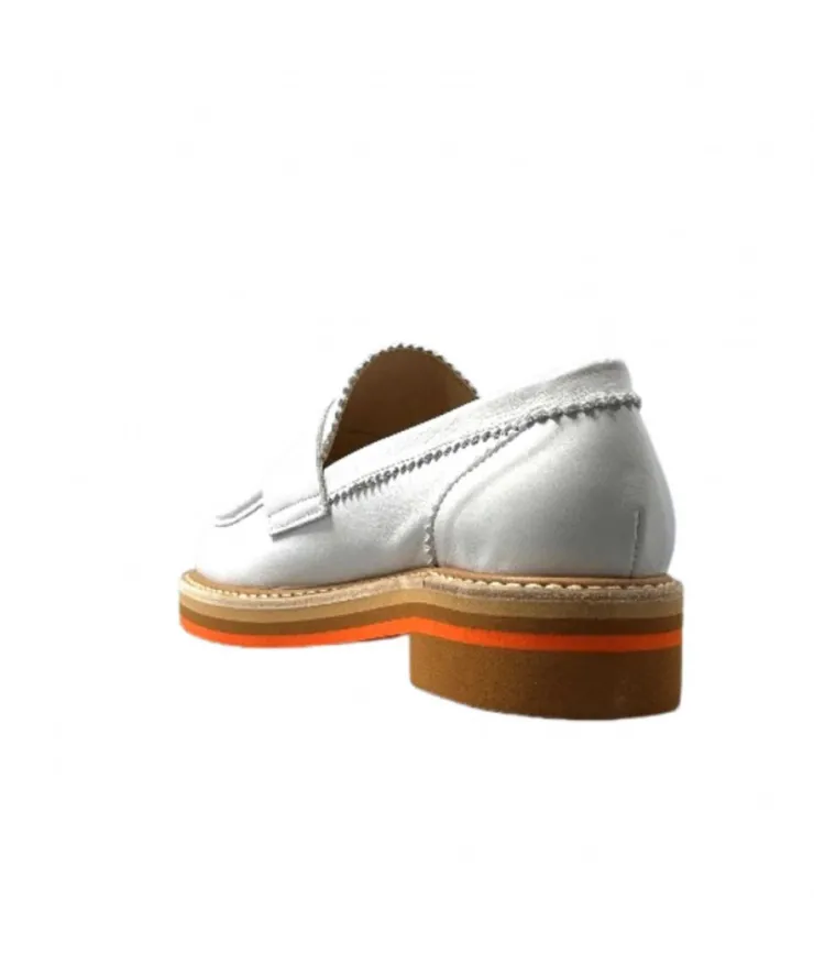 JHay 9102 Cuir Bianco*Femme Mocassins