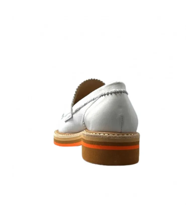 JHay 9102 Cuir Bianco*Femme Mocassins