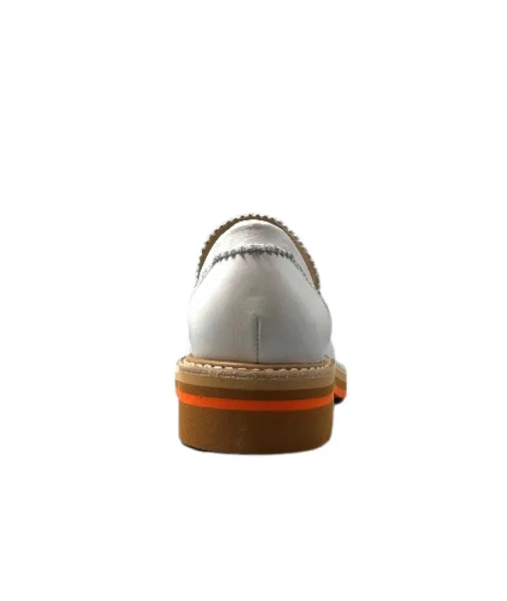 JHay 9102 Cuir Bianco*Femme Mocassins
