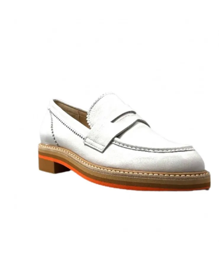 JHay 9102 Cuir Bianco*Femme Mocassins