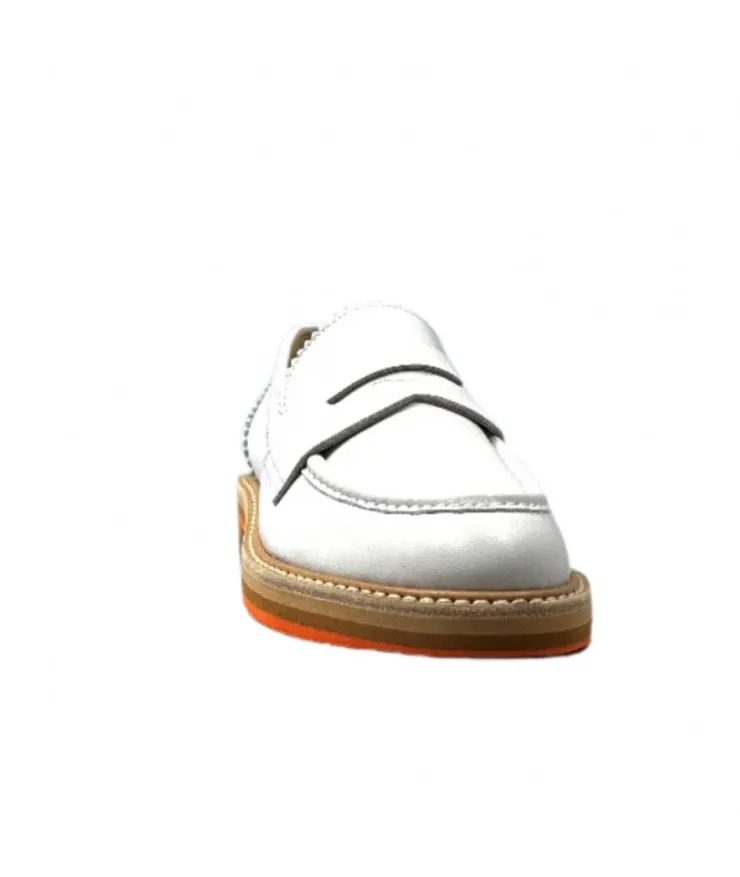 JHay 9102 Cuir Bianco*Femme Mocassins