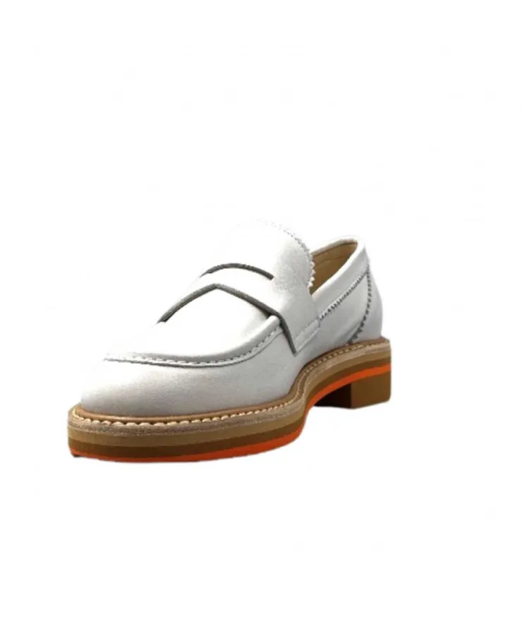 JHay 9102 Cuir Bianco*Femme Mocassins