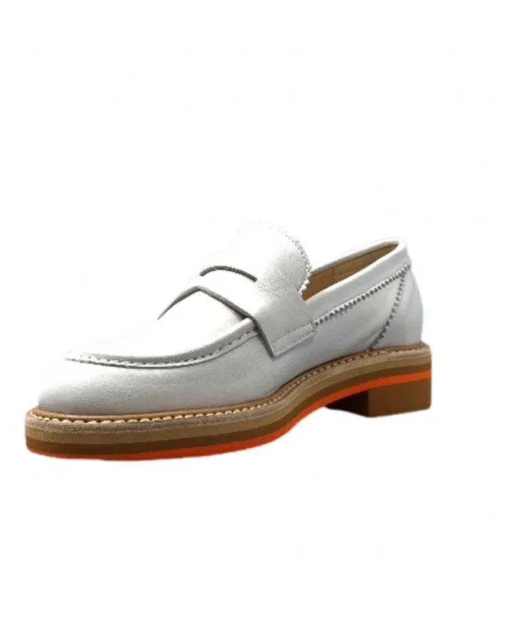 JHay 9102 Cuir Bianco*Femme Mocassins