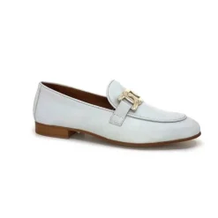 JHay 7259 Cuir Blanc*Femme Mocassins