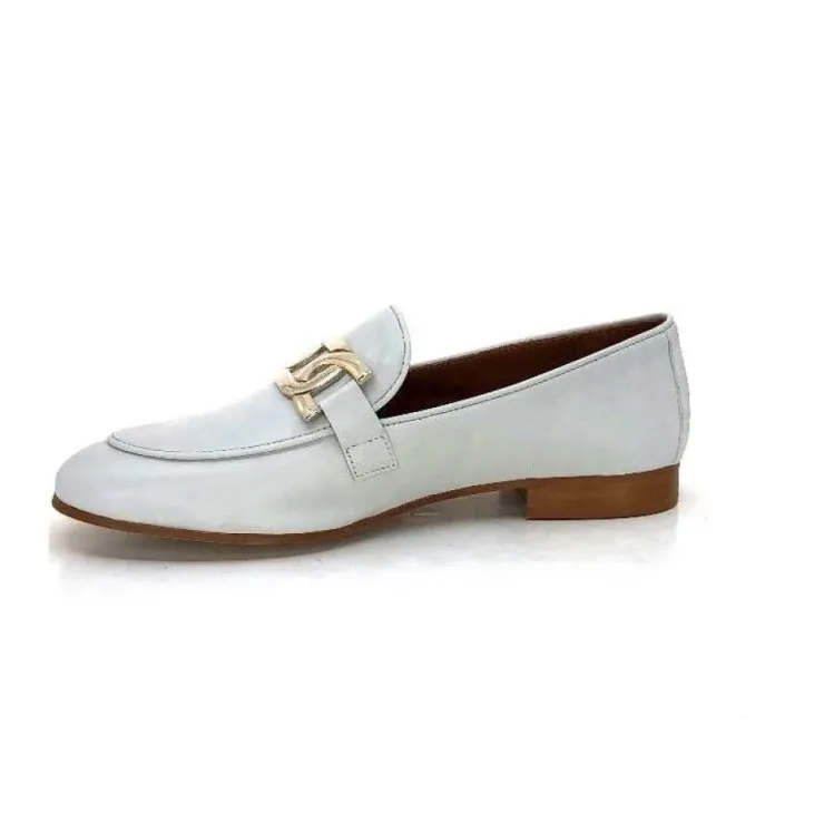 JHay 7259 Cuir Blanc*Femme Mocassins
