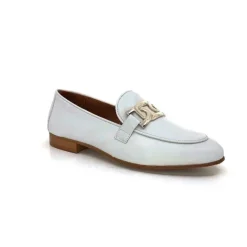 JHay 7259 Cuir Blanc*Femme Mocassins