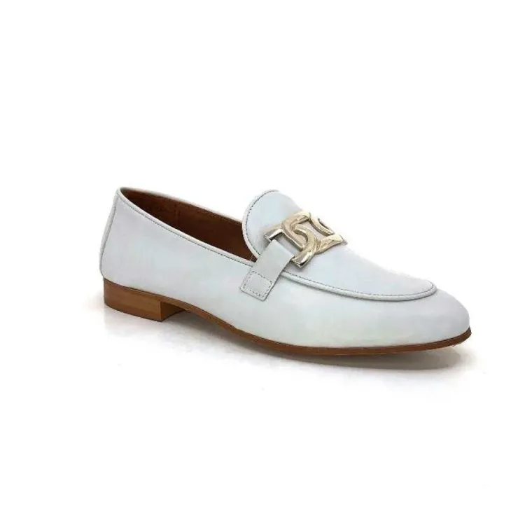 JHay 7259 Cuir Blanc*Femme Mocassins