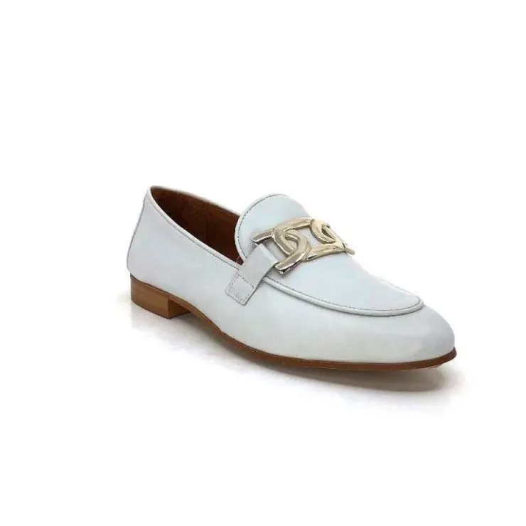 JHay 7259 Cuir Blanc*Femme Mocassins