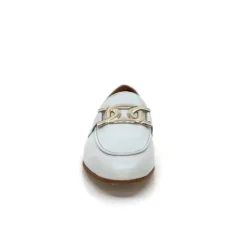 JHay 7259 Cuir Blanc*Femme Mocassins