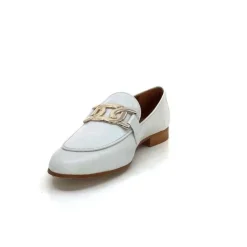 JHay 7259 Cuir Blanc*Femme Mocassins