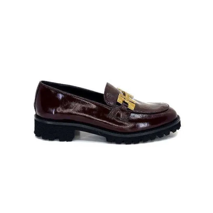 JHay 1155 Cuir Bordeaux*Femme Mocassins