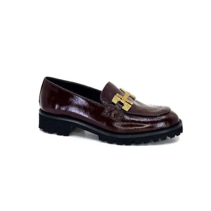 JHay 1155 Cuir Bordeaux*Femme Mocassins