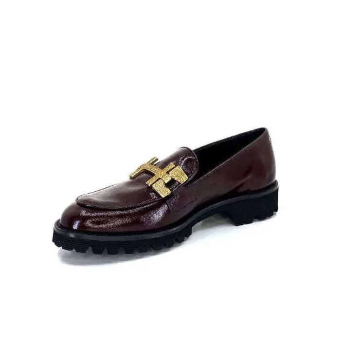JHay 1155 Cuir Bordeaux*Femme Mocassins