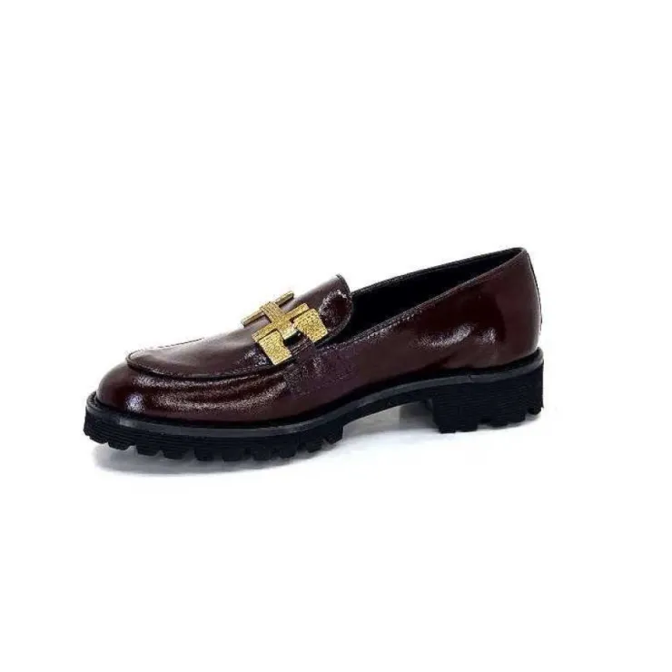 JHay 1155 Cuir Bordeaux*Femme Mocassins