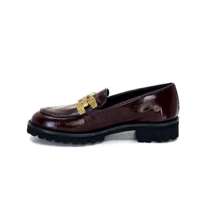 JHay 1155 Cuir Bordeaux*Femme Mocassins