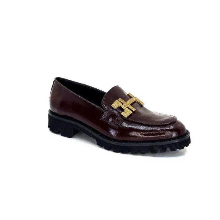 JHay 1155 Cuir Bordeaux*Femme Mocassins