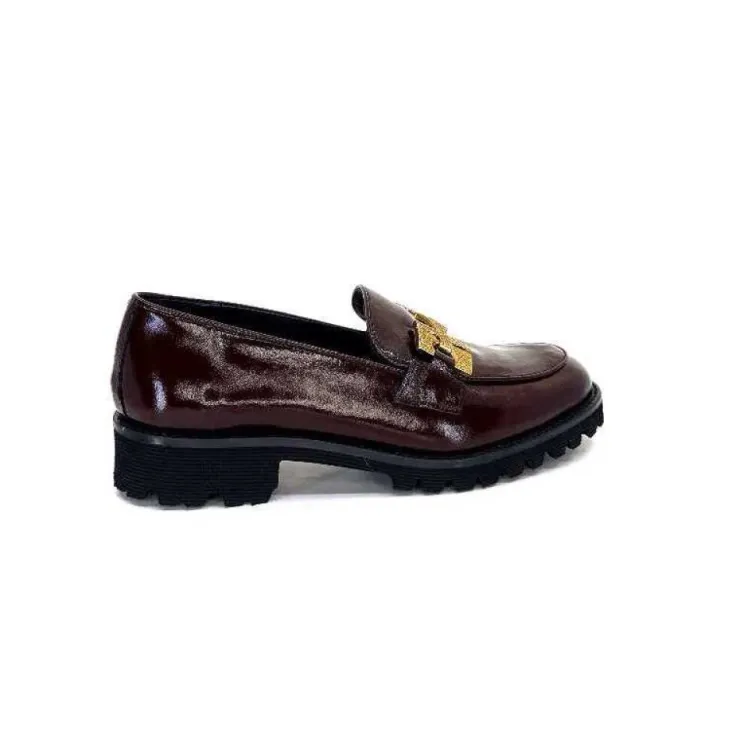 JHay 1155 Cuir Bordeaux*Femme Mocassins