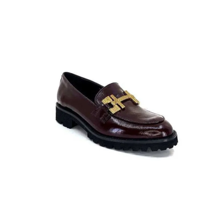 JHay 1155 Cuir Bordeaux*Femme Mocassins
