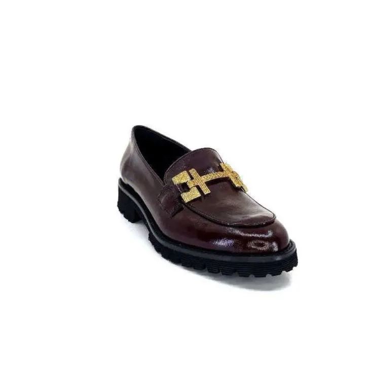 JHay 1155 Cuir Bordeaux*Femme Mocassins