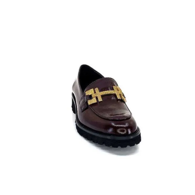 JHay 1155 Cuir Bordeaux*Femme Mocassins