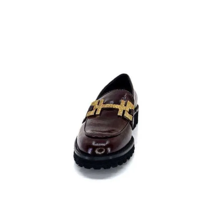JHay 1155 Cuir Bordeaux*Femme Mocassins
