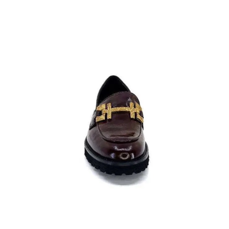 JHay 1155 Cuir Bordeaux*Femme Mocassins