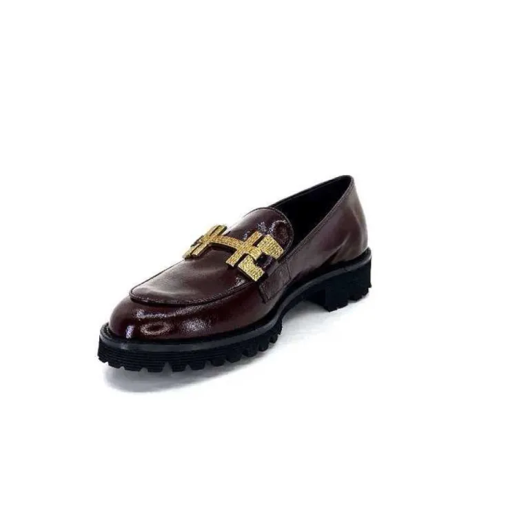 JHay 1155 Cuir Bordeaux*Femme Mocassins