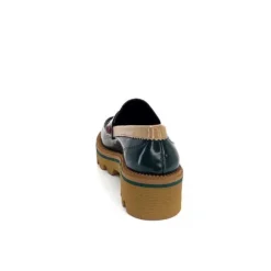 JHay J.Hay 1128 Cuir Glacee Vert Noir Bordeaux*Femme Mocassins