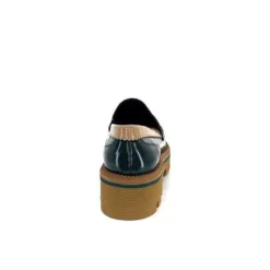 JHay J.Hay 1128 Cuir Glacee Vert Noir Bordeaux*Femme Mocassins