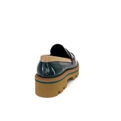 JHay J.Hay 1128 Cuir Glacee Vert Noir Bordeaux*Femme Mocassins