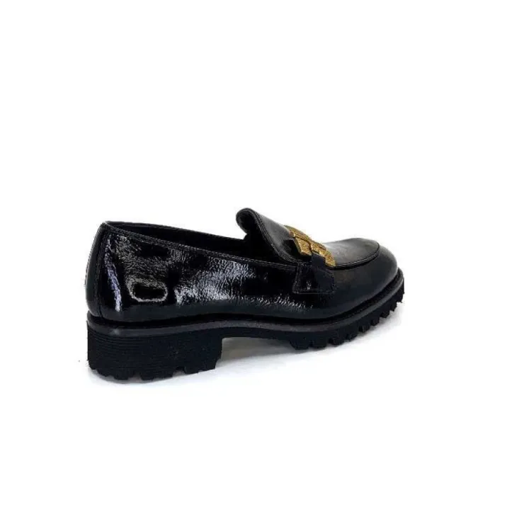 JHay 1155 Cuir Noir*Femme Mocassins