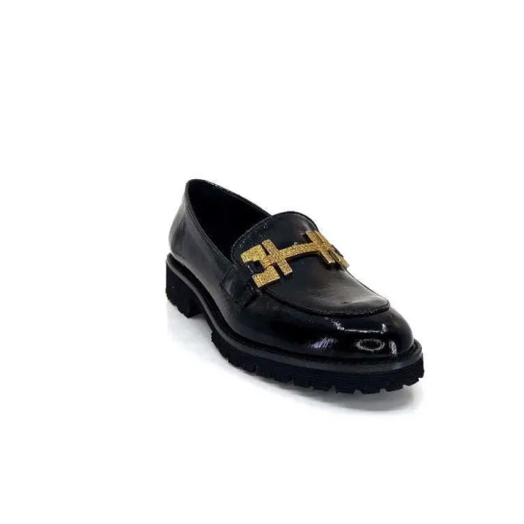 JHay 1155 Cuir Noir*Femme Mocassins