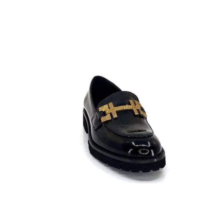 JHay 1155 Cuir Noir*Femme Mocassins
