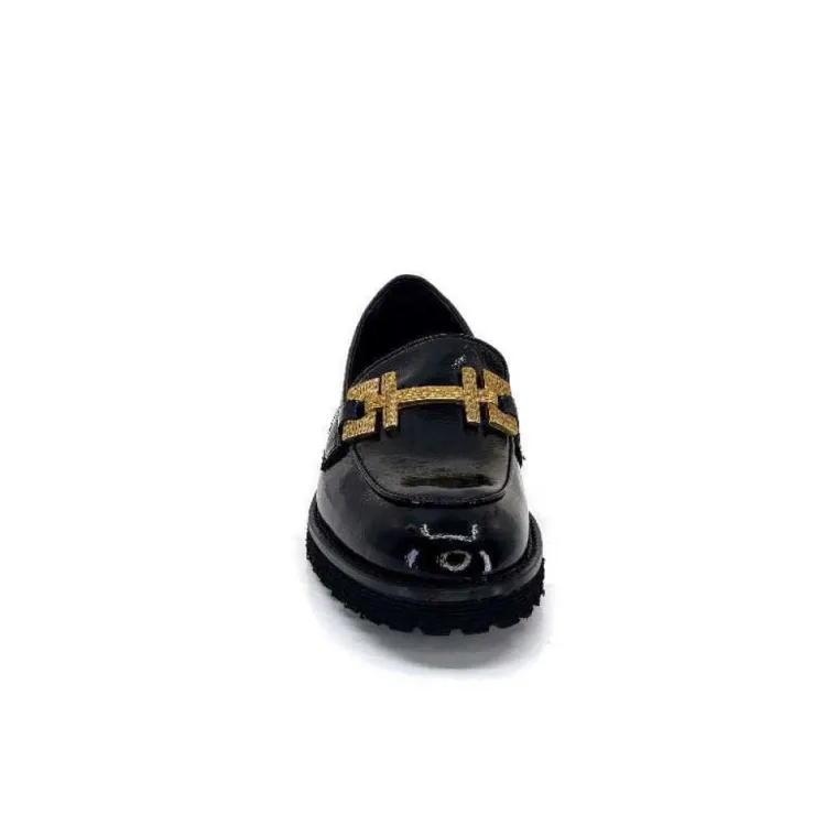 JHay 1155 Cuir Noir*Femme Mocassins