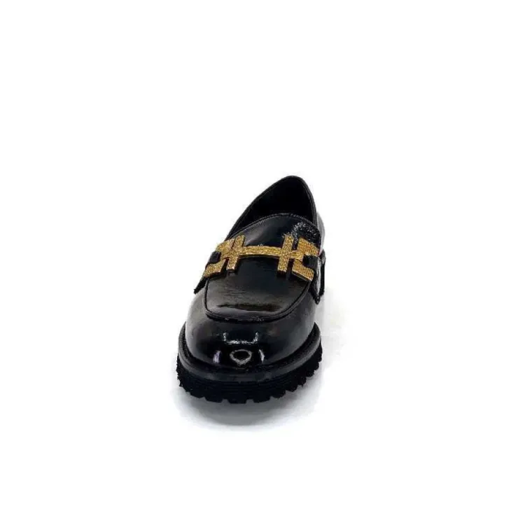 JHay 1155 Cuir Noir*Femme Mocassins