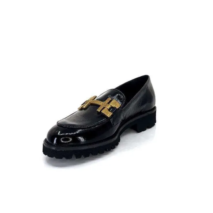 JHay 1155 Cuir Noir*Femme Mocassins