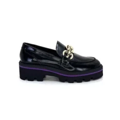 JHay 1126 Cuir Noir*Femme Mocassins