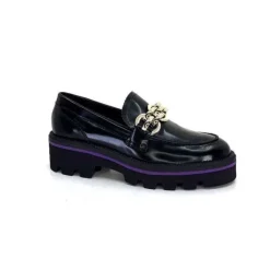 JHay 1126 Cuir Noir*Femme Mocassins