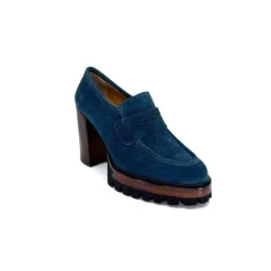 JHay 1425 Daim Vert Petrole*Femme Mocassins