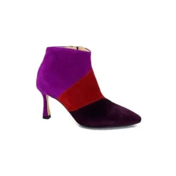 l'arianna Tr1672 Daim Prune Rouge Fushia*Femme Bottines