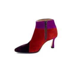 l'arianna Tr1672 Daim Prune Rouge Fushia*Femme Bottines