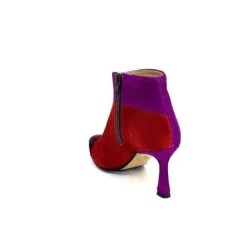 l'arianna Tr1672 Daim Prune Rouge Fushia*Femme Bottines