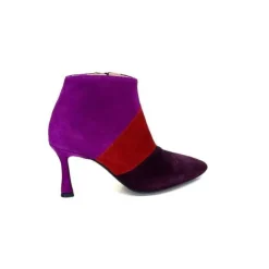 l'arianna Tr1672 Daim Prune Rouge Fushia*Femme Bottines