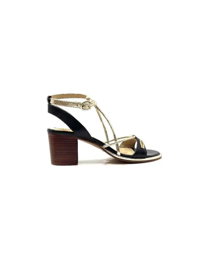 Les Tropéziennes par M.Belarbi Les Tropeziennes Lilon Cuir Noir & Or*Femme Sandales